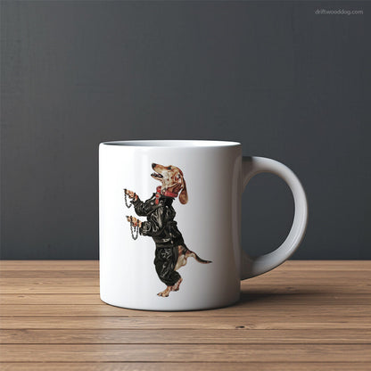 Dachshund Headbanging to Techno Mug – Custom Dog Mugs | Personalized Pet Mugs