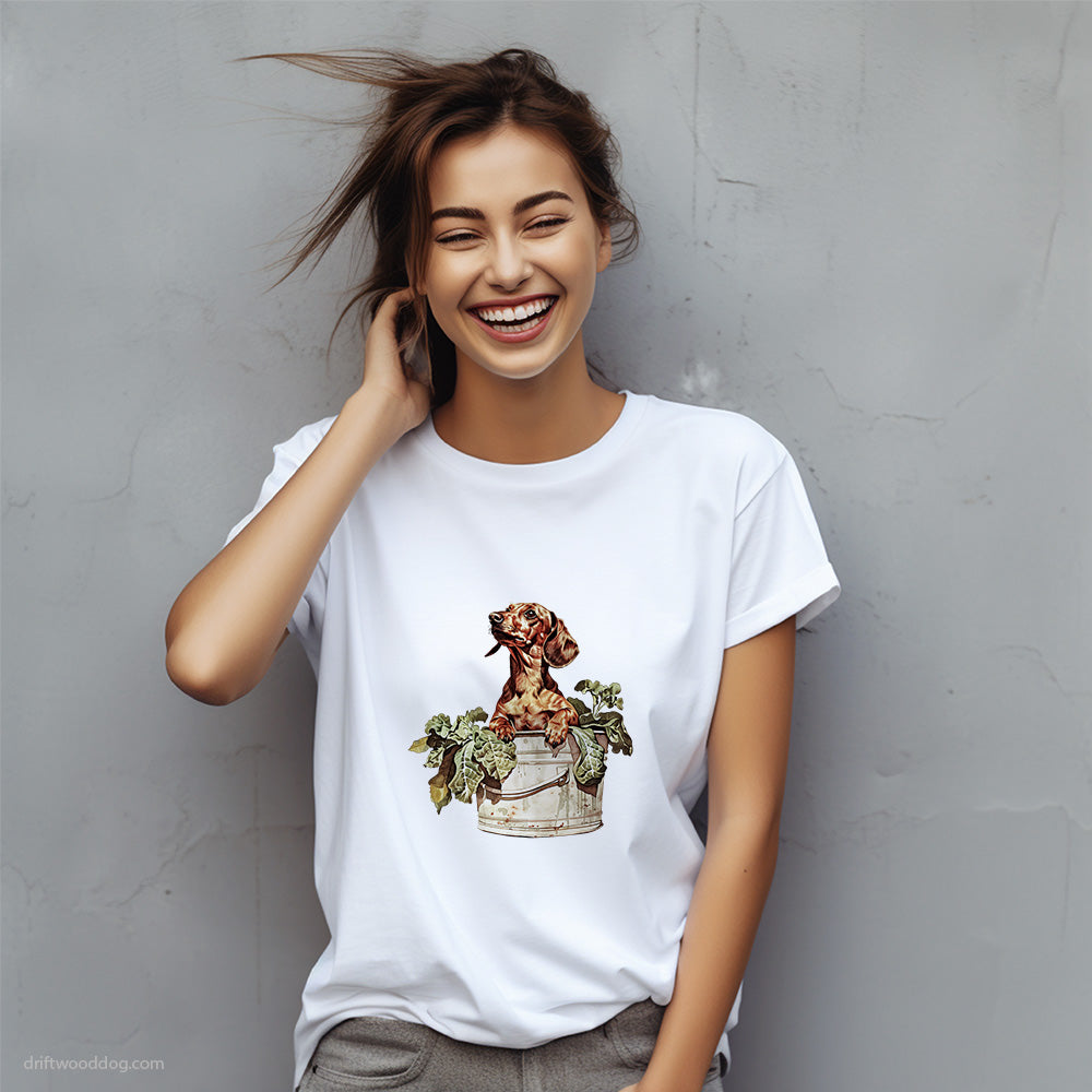 Dachshund in the Vegetable Patch T-Shirt – Custom Dog T-Shirts for Women