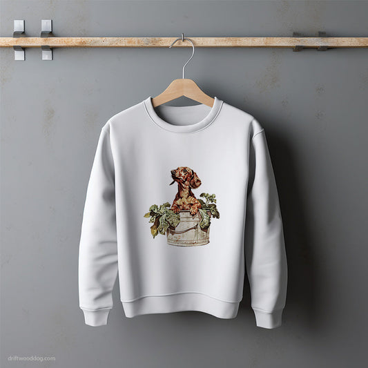 Dachshund in the Vegetable Patch Sweatshirt – Unisex Sweatshirt for Dog Lovers