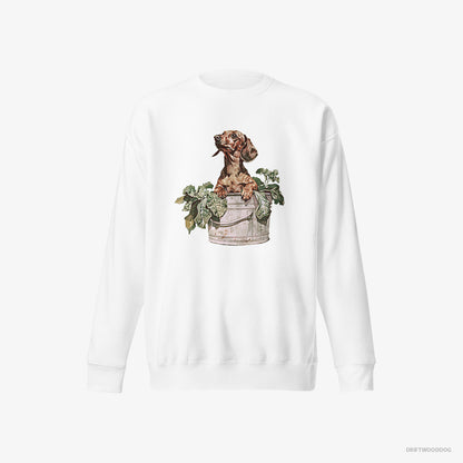 Dachshund in the Vegetable Patch White Sweatshirt