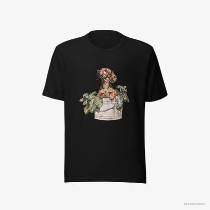 Dachshund in the Vegetable Patch Black T-Shirt