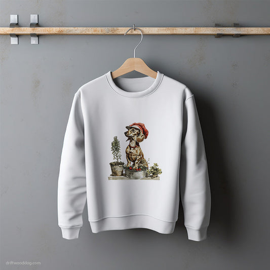 Dachshund Between the Garden Rows Sweatshirt – Unisex Sweatshirt for Dog Lovers