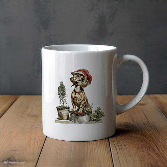 Dachshund Between the Garden Rows Mug – Unique Dog Cups | Dog-Themed Mugs