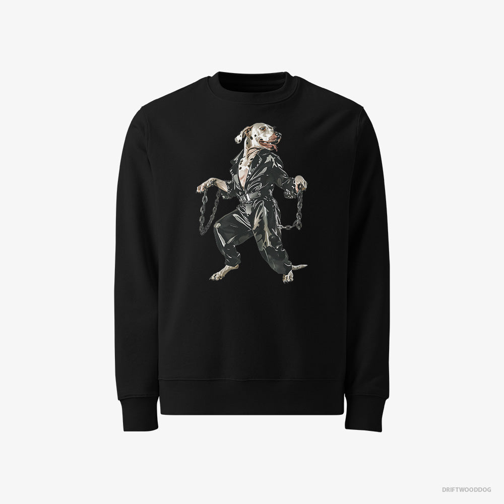 Dalmatian Sweatshirt – Men Black Sweatshirt Classic – Vibes in Chains (on White Background)