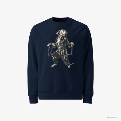 Dalmatian Sweatshirt – Men Navy Sweatshirt Classic – Vibes in Chains (on White Background)