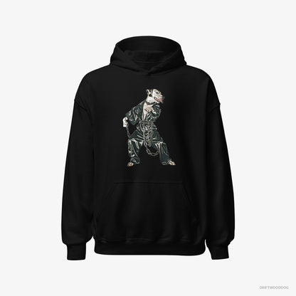 Dalmatian Hoodie – Men Black Hoodie Classic – in a Bassline Frenzy (on White Background)