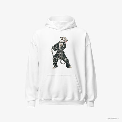 Dalmatian in a Bassline Frenzy White Hoodie