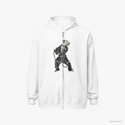 Dalmatian in a Bassline Frenzy White Hoodie