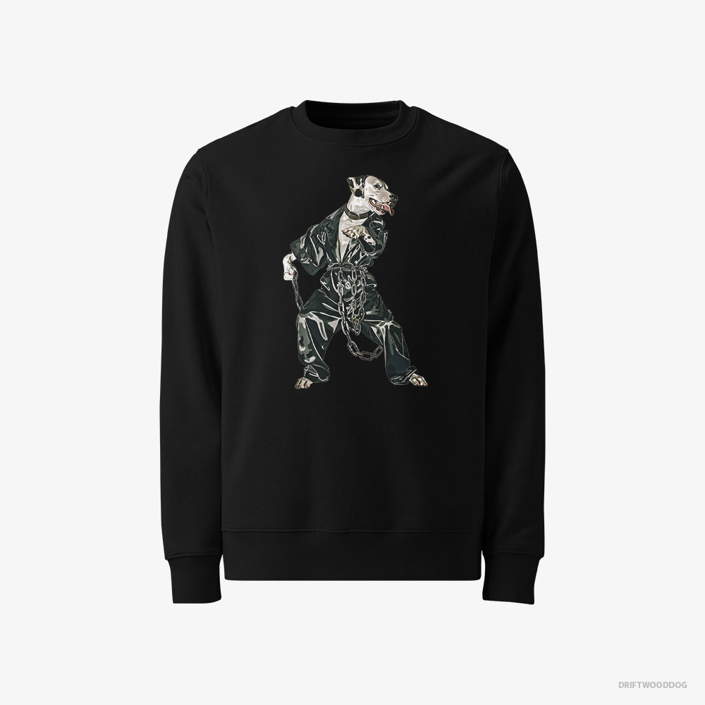 Dalmatian Sweatshirt – Men Black Sweatshirt Classic – in a Bassline Frenzy (on White Background)