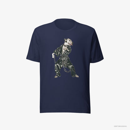 Dalmatian T-Shirt – Men Navy T-Shirt Eco-Friendly – in a Bassline Frenzy (on White Background)