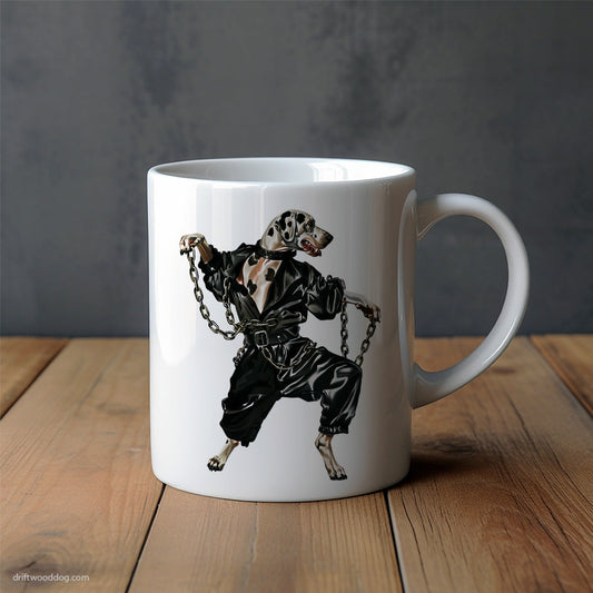 Dalmatian Dancing in Black Mug – Unique Dog Cups | Dog-Themed Mugs