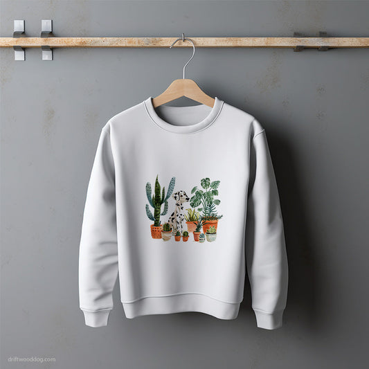 Dalmatian Caring for Plants Sweatshirt – Unisex Sweatshirt for Dog Lovers