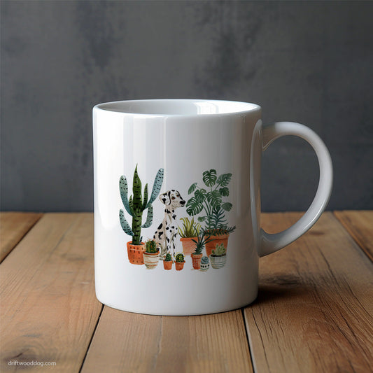 Dalmatian Caring for Plants Mug – Unique Dog Cups | Dog-Themed Mugs