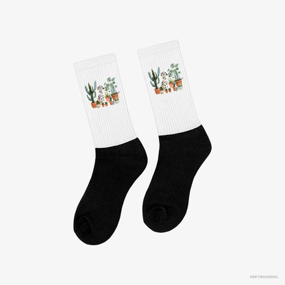 Dalmatian Caring for Plants White and Black Socks