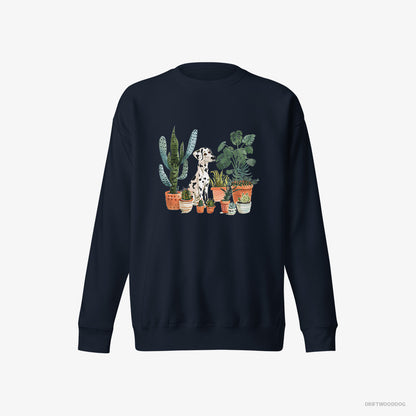 Dalmatian Caring for Plants Navy Sweatshirt