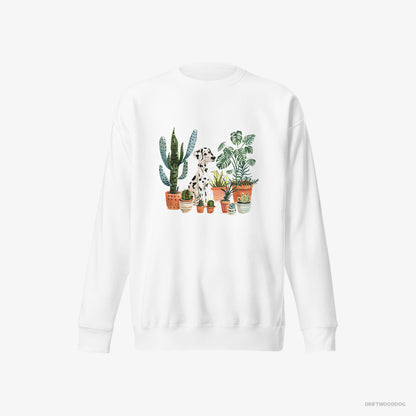 Dalmatian Caring for Plants White Sweatshirt