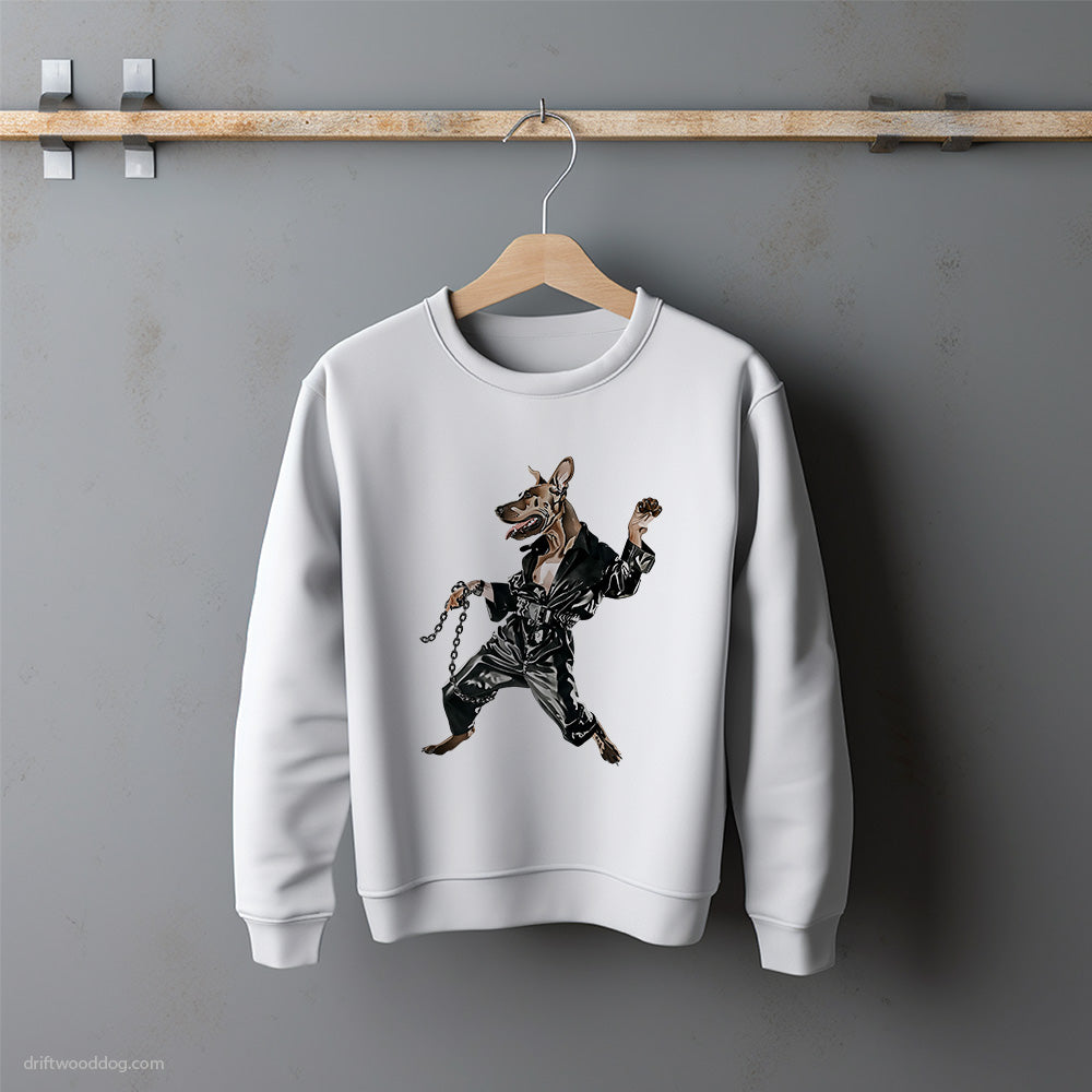 Dobermann Raving in Chains Sweatshirt – Unisex Sweatshirt for Dog Lovers