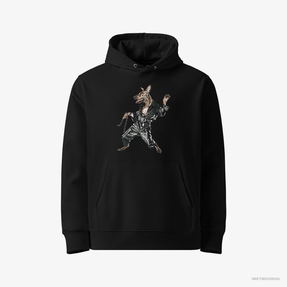 Dobermann Raving in Chains – Women's Hoodie Black Eco – Eco-Friendly