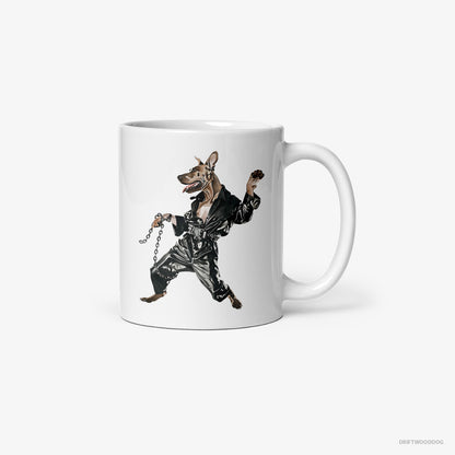 Dobermann Raving in Chains White Mug