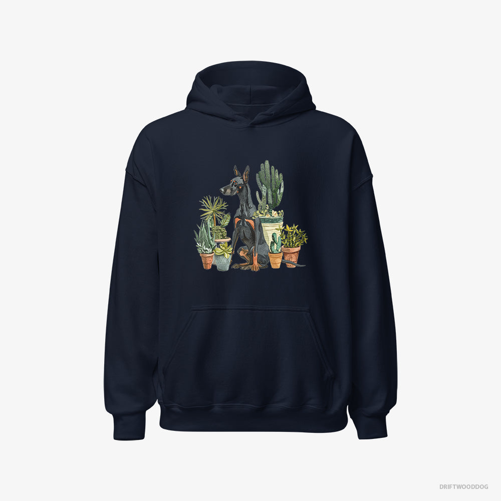 Dobermann Admiring the Garden Flowers Classic Hoodie