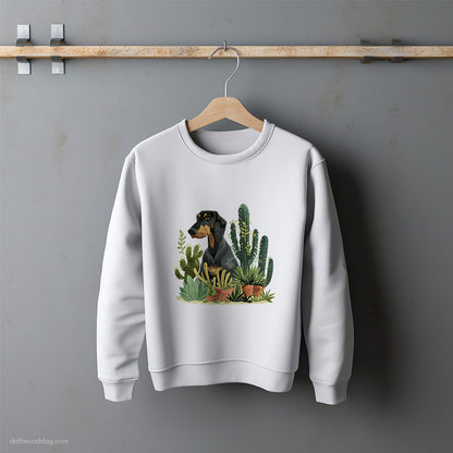 Dobermann Among Houseplants Sweatshirt – Unisex Sweatshirt for Dog Lovers