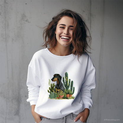 Dobermann Among Houseplants Sweatshirt – Custom Dog Sweatshirt for Women