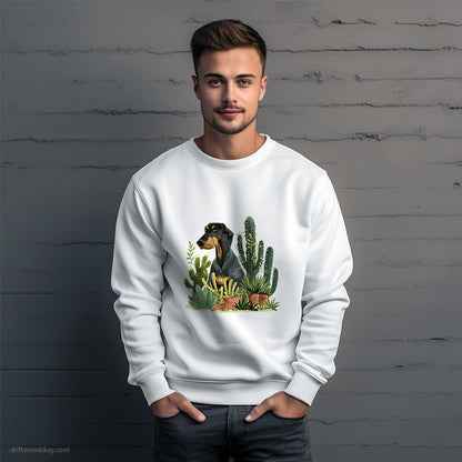 Dobermann Among Houseplants Sweatshirt – Unique Dog Sweatshirt for Men