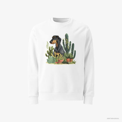 Dobermann Among Houseplants White Sweatshirt