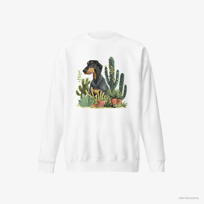 Dobermann Among Houseplants White Sweatshirt