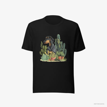 Dobermann Among Houseplants Black T-Shirt