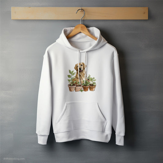 Golden Retriever Guarding the Indoor Garden Hoodie – Unisex Hoodie for Dog Lovers