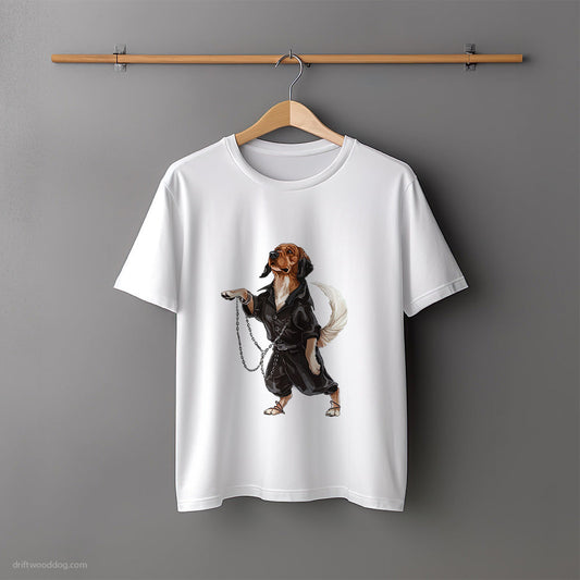 Golden Retriever in a Dark Techno Trance T-Shirt – Unisex Tee for Dog Lovers