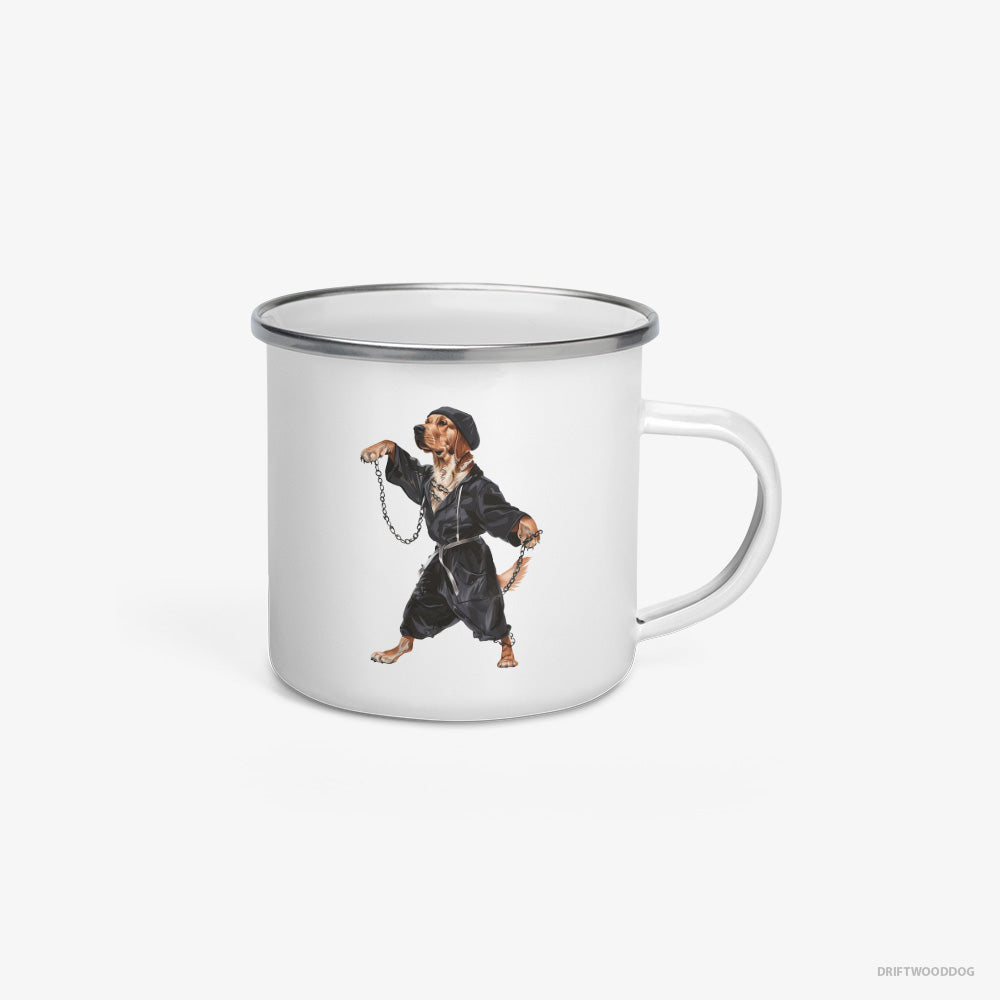 Golden Retriever Grooving to Techno Enamel Mug