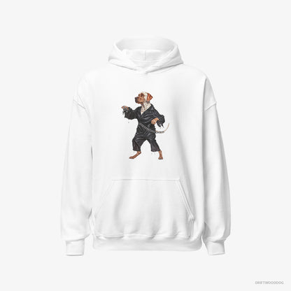 Labrador Retriever Raving to the Beat White Hoodie