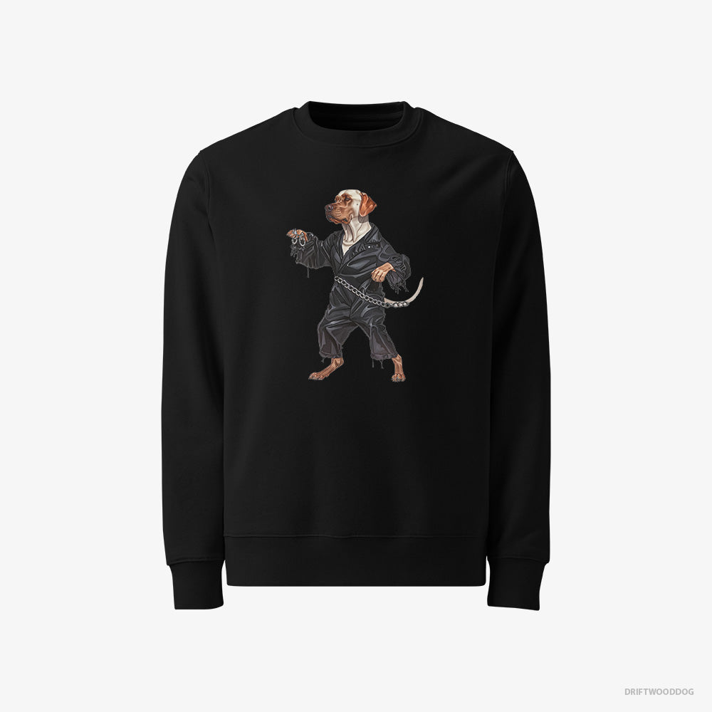 Labrador Retriever Sweatshirt – Men Black Sweatshirt Classic – Raving to the Beat (on White Background)