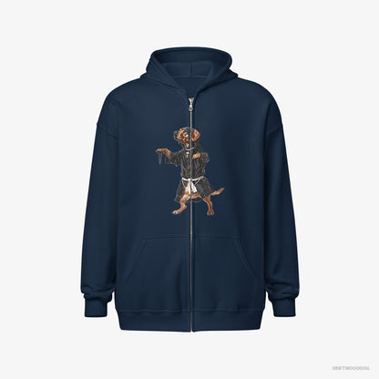 Labrador Retriever Grooving with Chains Navy Hoodie