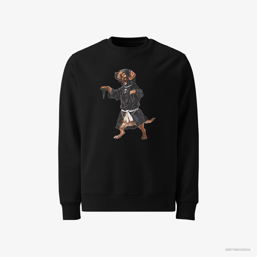 Labrador Retriever Sweatshirt – Men Black Sweatshirt Classic – Grooving with Chains (on White Background)