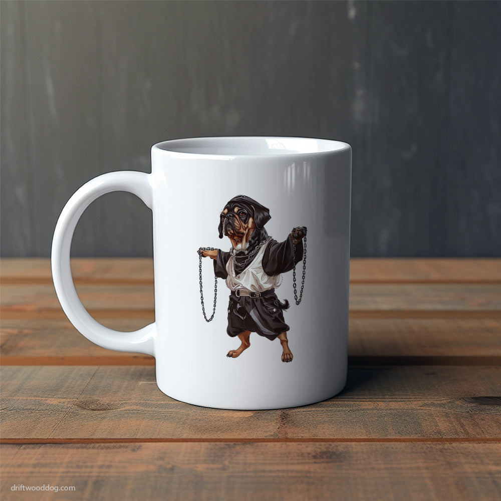 Pug Spinning in Chains Mug – Cute Dog-Themed Mugs | Perfect Gifts for Dog Lovers