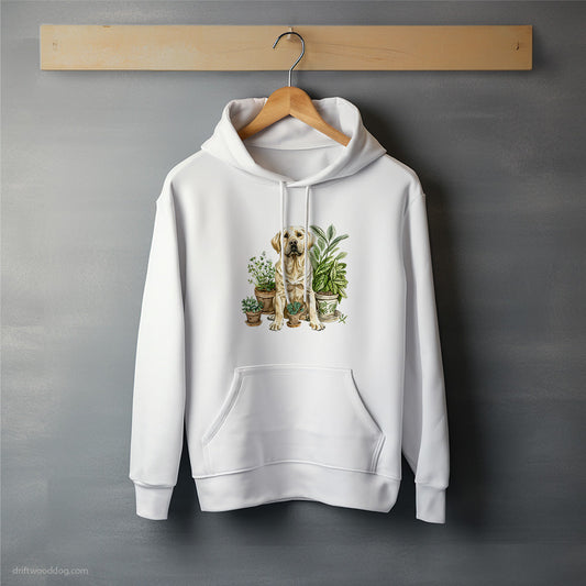 Labrador Retriever Among the Indoor Plants Hoodie – Unisex Hoodie for Dog Lovers