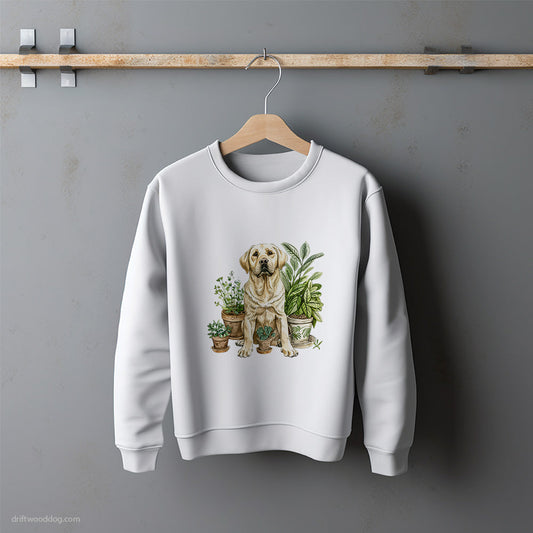 Labrador Retriever Among the Indoor Plants Sweatshirt – Unisex Sweatshirt for Dog Lovers