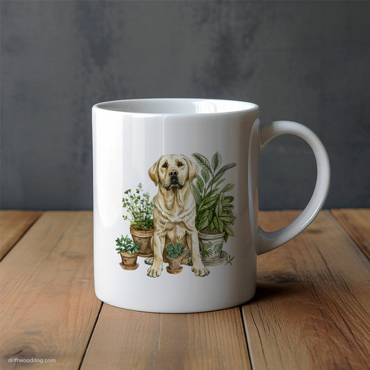 Labrador Retriever Among the Indoor Plants Mug – Unique Dog Cups | Dog-Themed Mugs