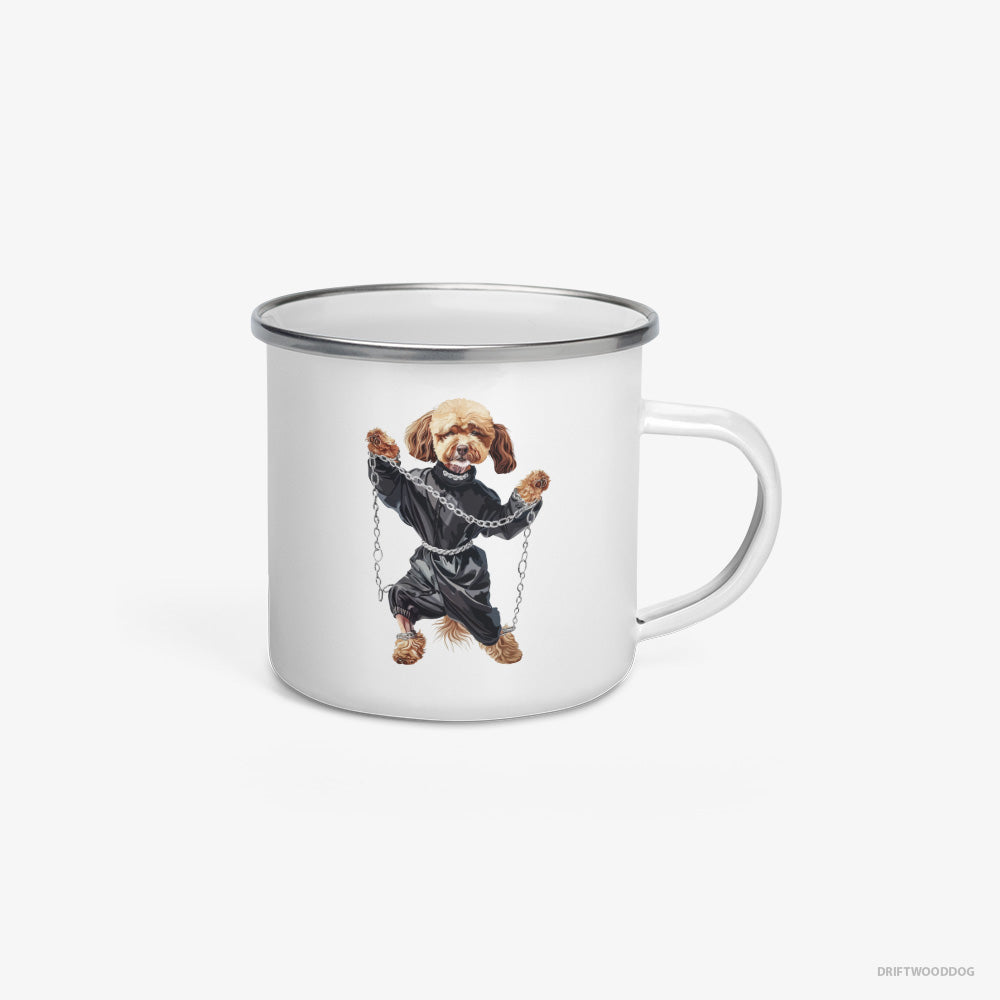 Poodle Raving to Techno Enamel Mug