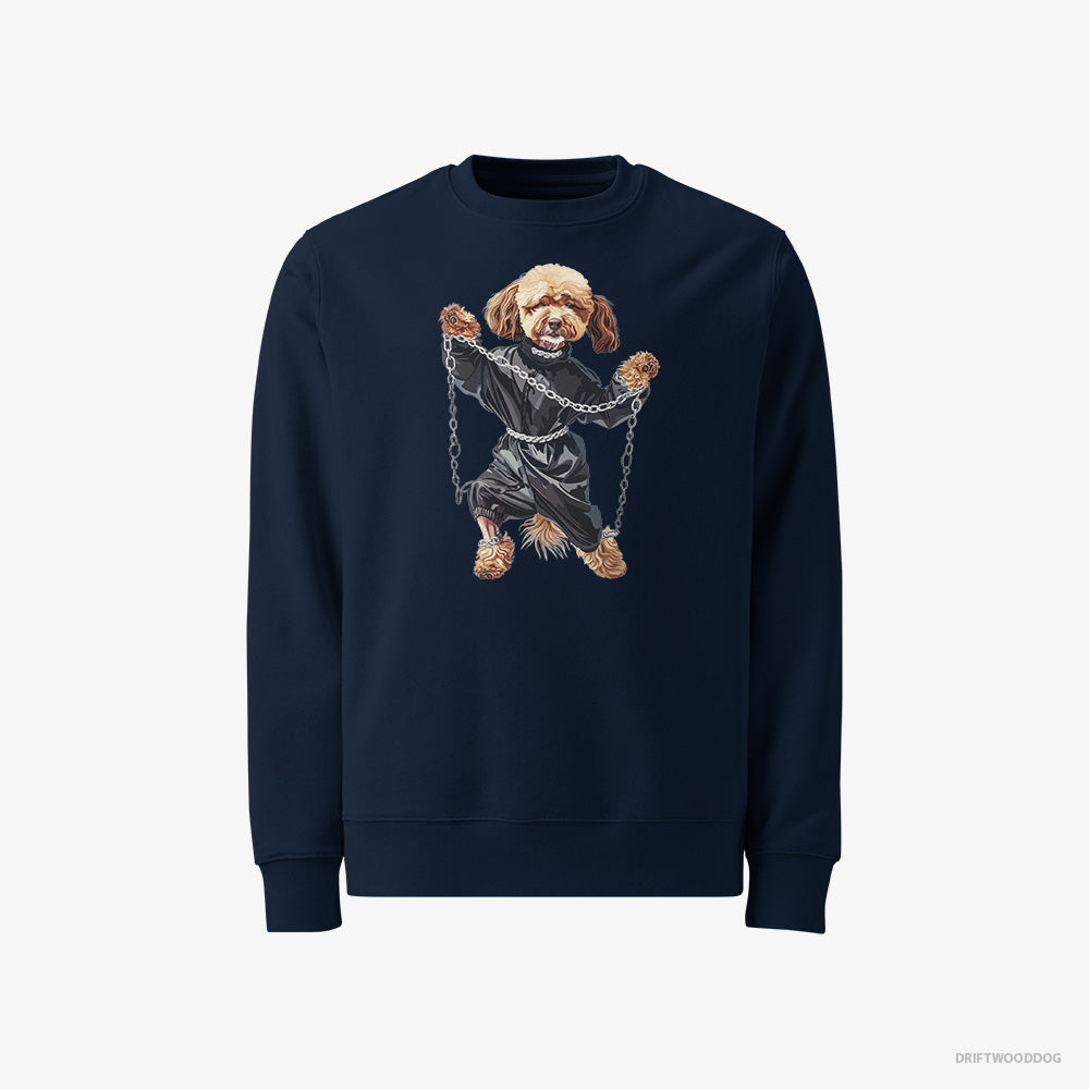 Poodle Raving to Techno – Men's Sweatshirt Navy – Classic