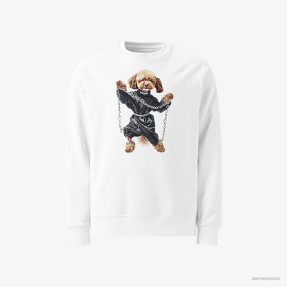 Poodle Raving to Techno White Sweatshirt