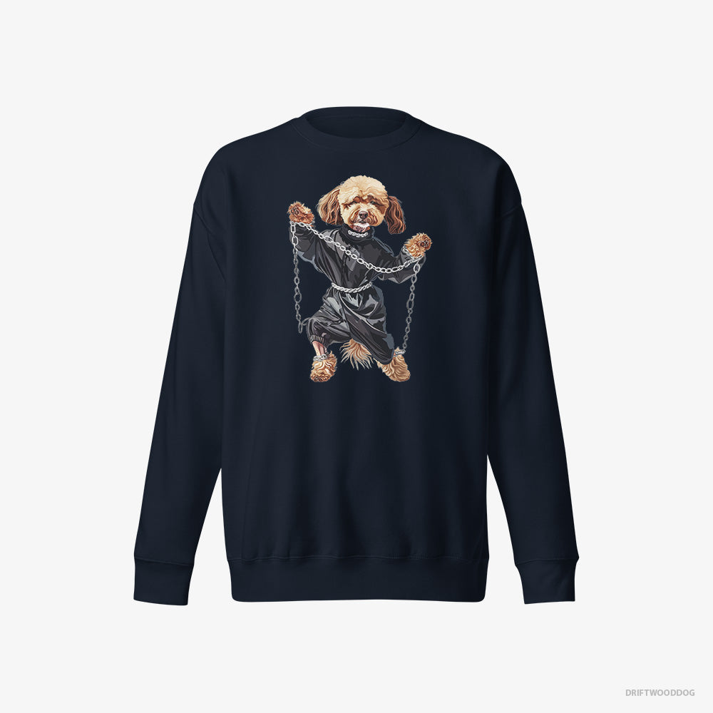 Poodle Raving to Techno – Men's Sweatshirt Navy Eco – Eco-Friendly