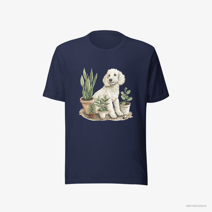 Poodle Among the Indoor Plants Navy T-Shirt