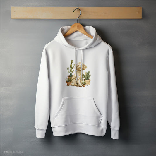 Poodle Relaxing Among Flowerpots Hoodie – Unisex Hoodie for Dog Lovers