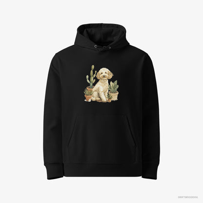 Poodle Relaxing Among Flowerpots Black Hoodie