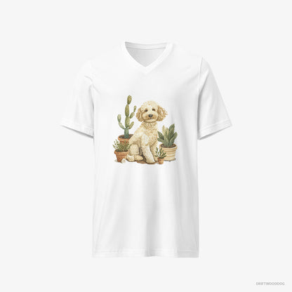 Poodle Relaxing Among Flowerpots White T-Shirt