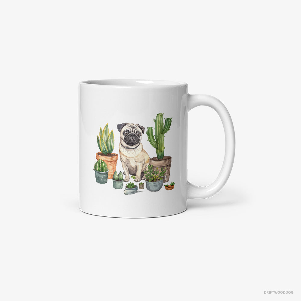 Pug Arranging the Flowerpots Classic Mug